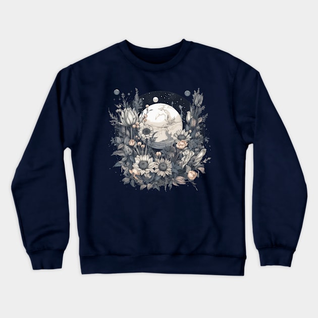 Midnight Garden Crewneck Sweatshirt by Goddess Designs